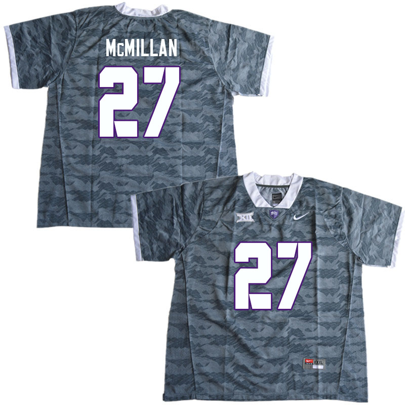 Men #27 Jaionte McMillan TCU Horned Frogs College Football Jerseys Sale-Gray - Click Image to Close